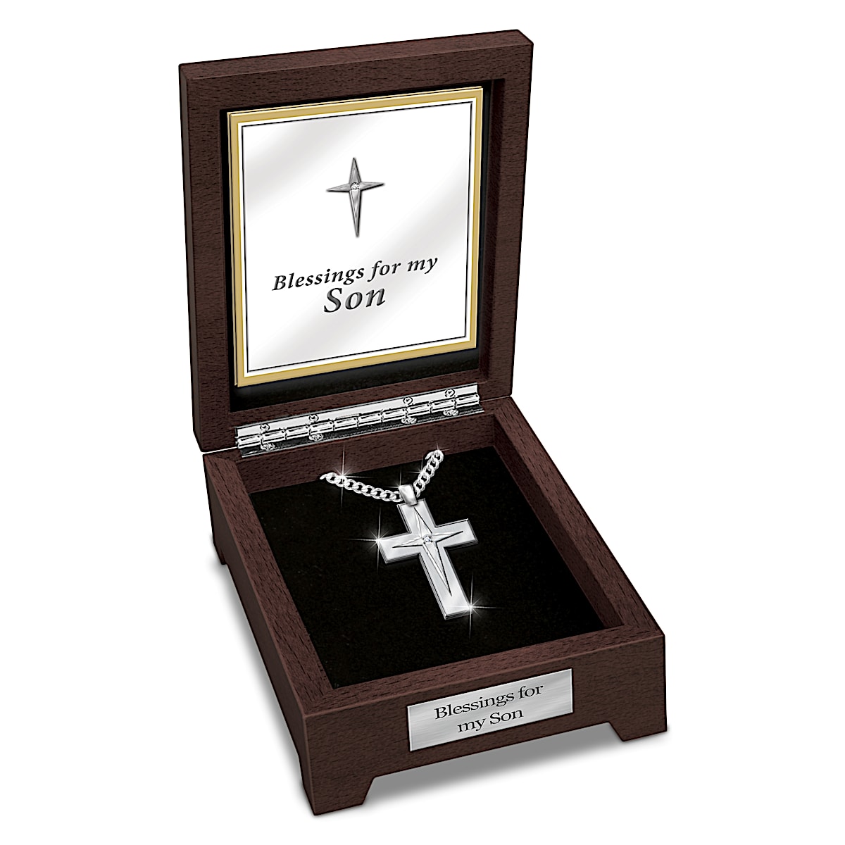 Blessed Son Stainless Steel Cross Pendant Necklace With Deluxe