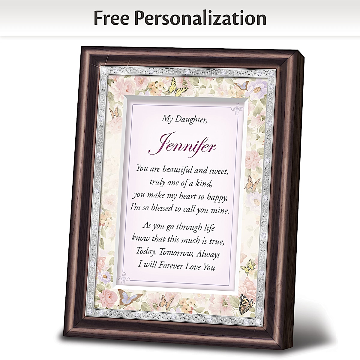 Daughter, I Love You Personalized Poem Frame