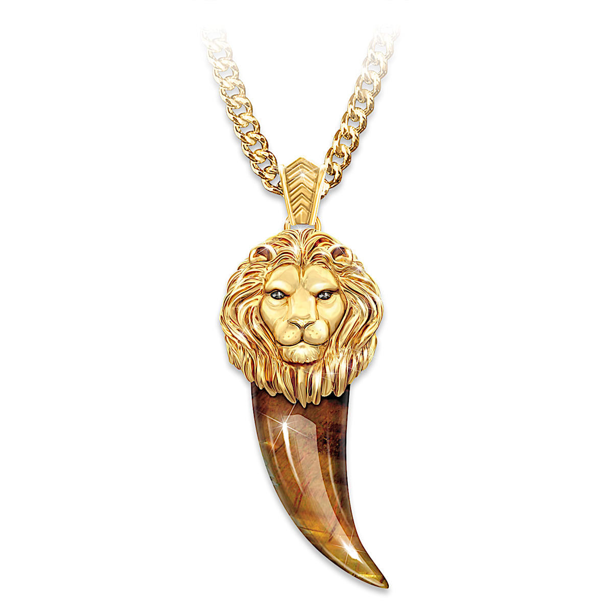 Gold Tiger Symbol of Strength Pendant Necklace | Factory Direct Jewelry