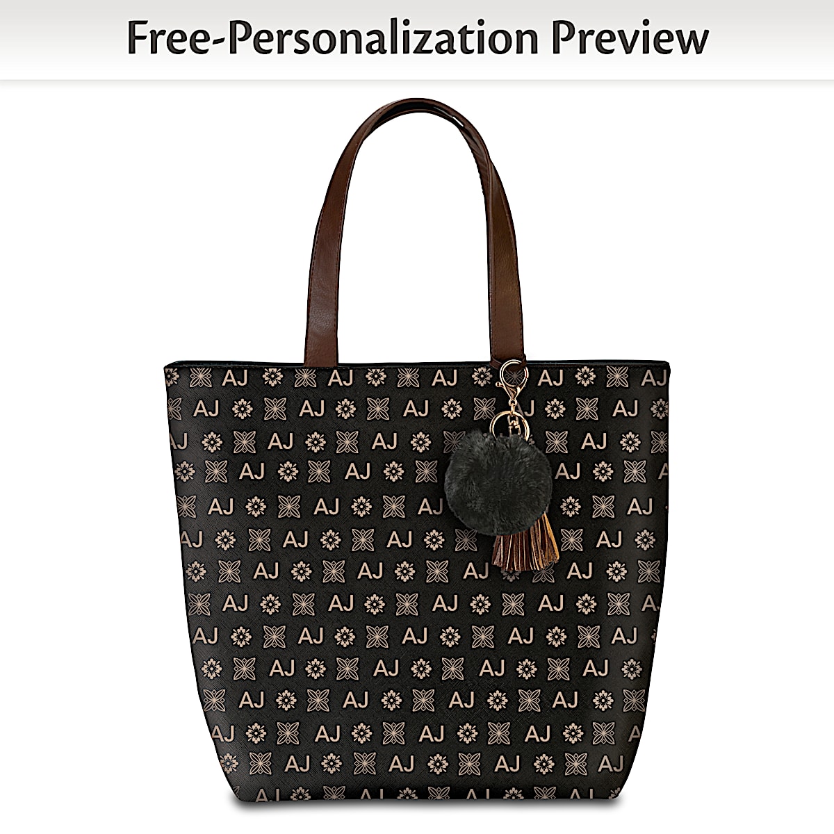 Just My Style Personalized initials Women's Fashion Tote Bag - Christmas Gift