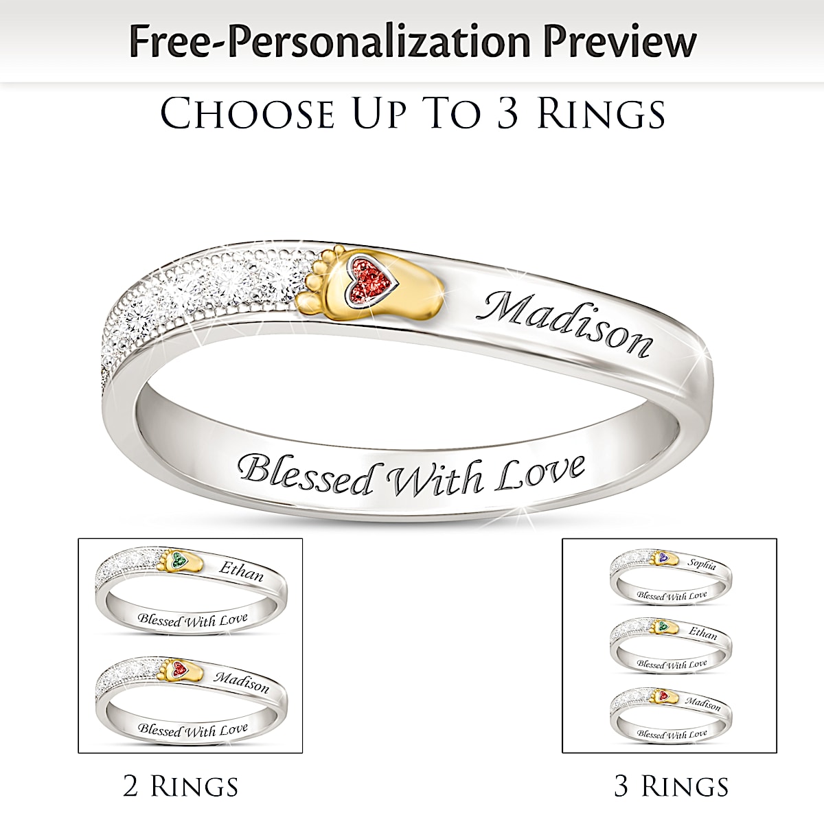 Love At First Sight Women s Personalized Birthstone Ring