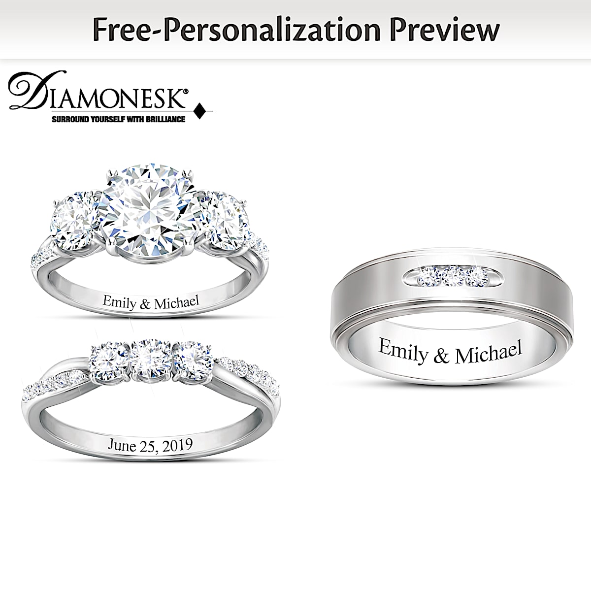 Couple Rings Engraved Names | Wedding Ring Couple Name | Personalized  Couple Name Ring - Customized Rings - Aliexpress