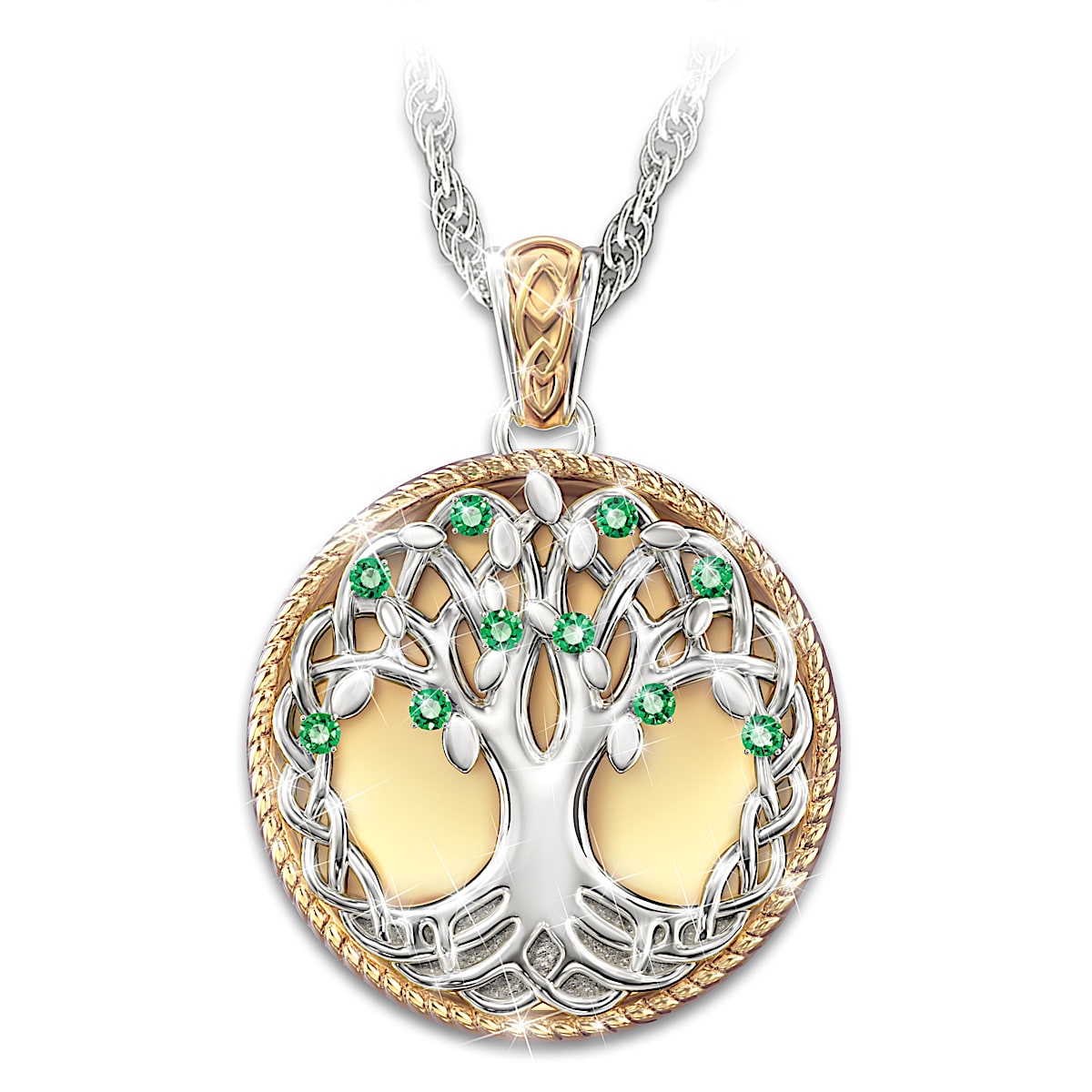 14k Gold Emerald and Diamond Claddagh Necklace - A Little Irish Too