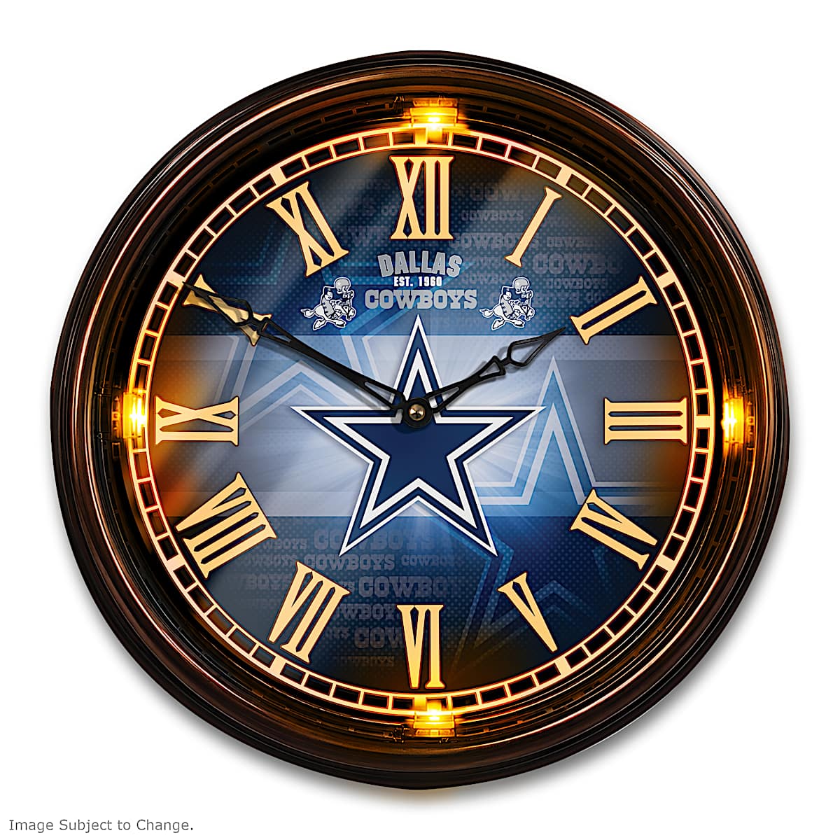 Dallas Cowboys Outdoor Illuminated NFL Atomic Wall Clock
