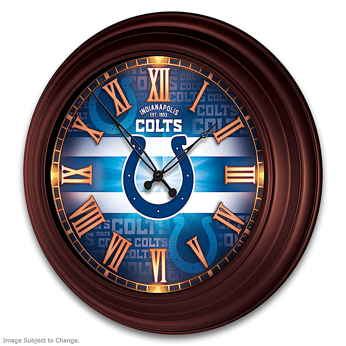 Indianapolis Colts NFL Outdoor Illuminated Atomic Wall Clock Featuring