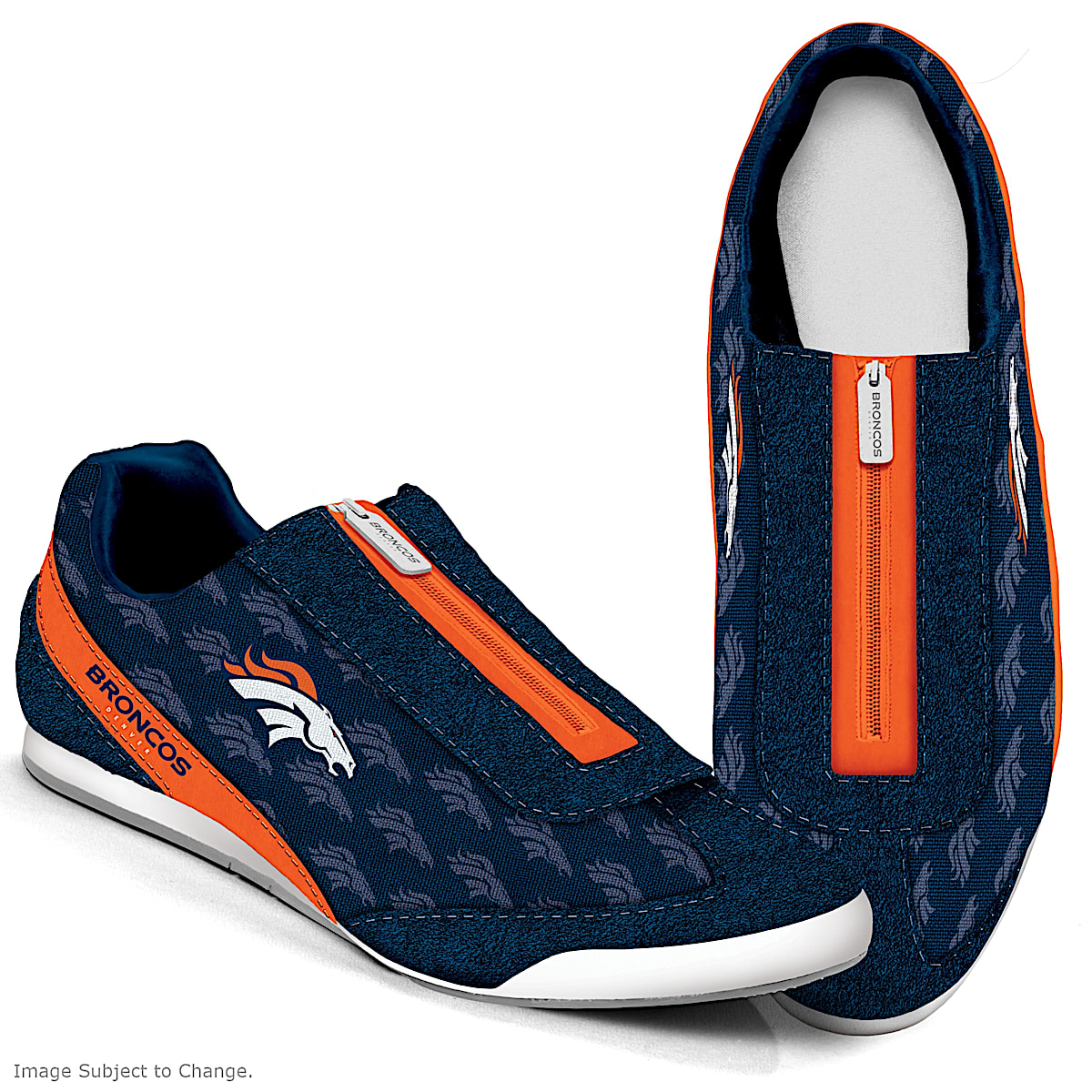 In It To Win It Denver Broncos Womens NFL Canvas Zipper Shoes