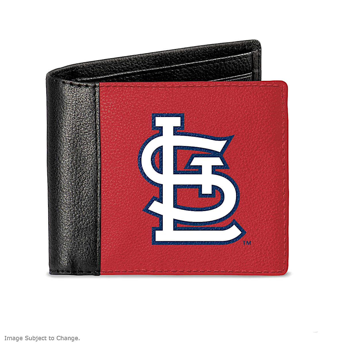St Louis STL Cardinals Embossed Brown Leather Trifold Wallet