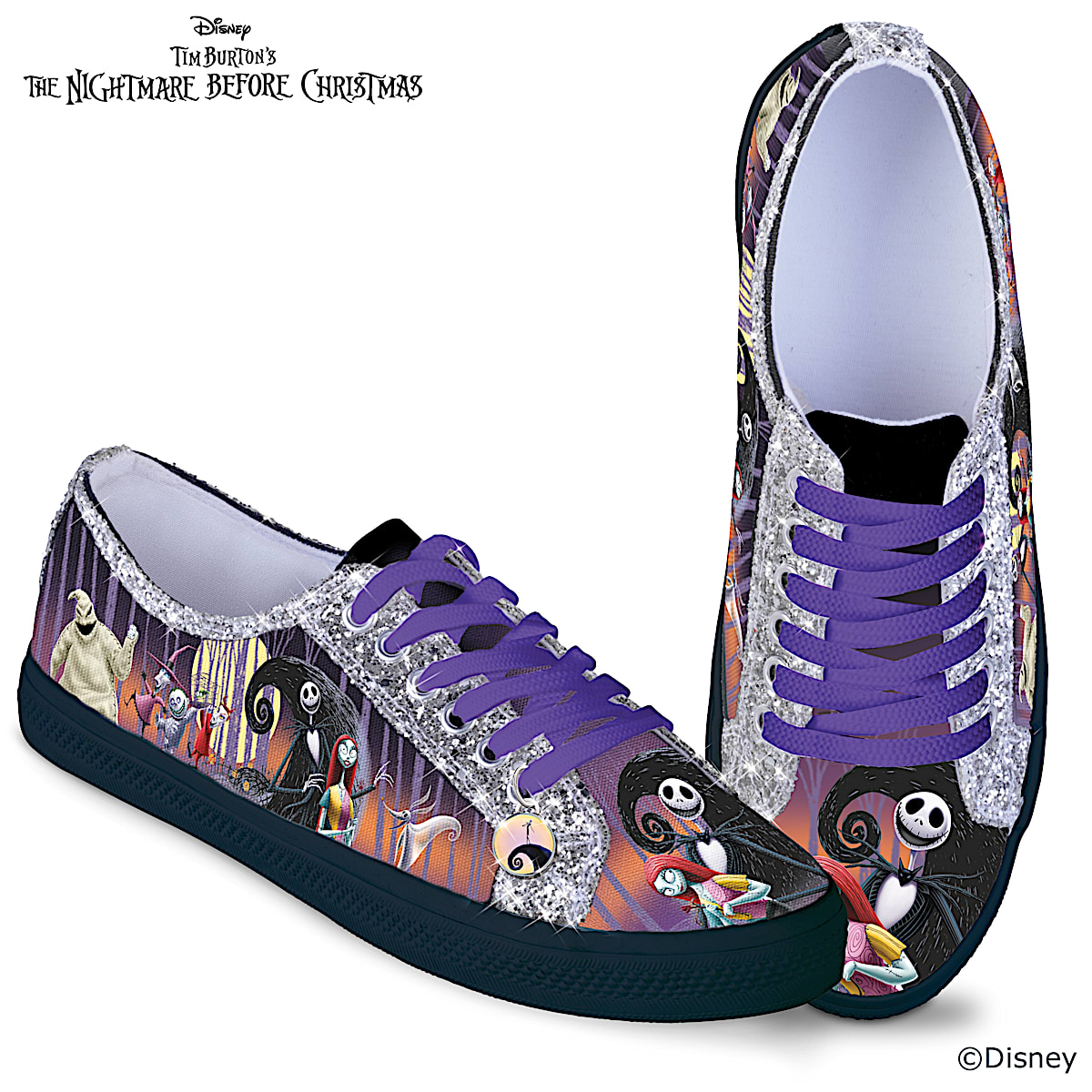  Sally and Jack Canvas Shoes Custom Christmas Nightmare