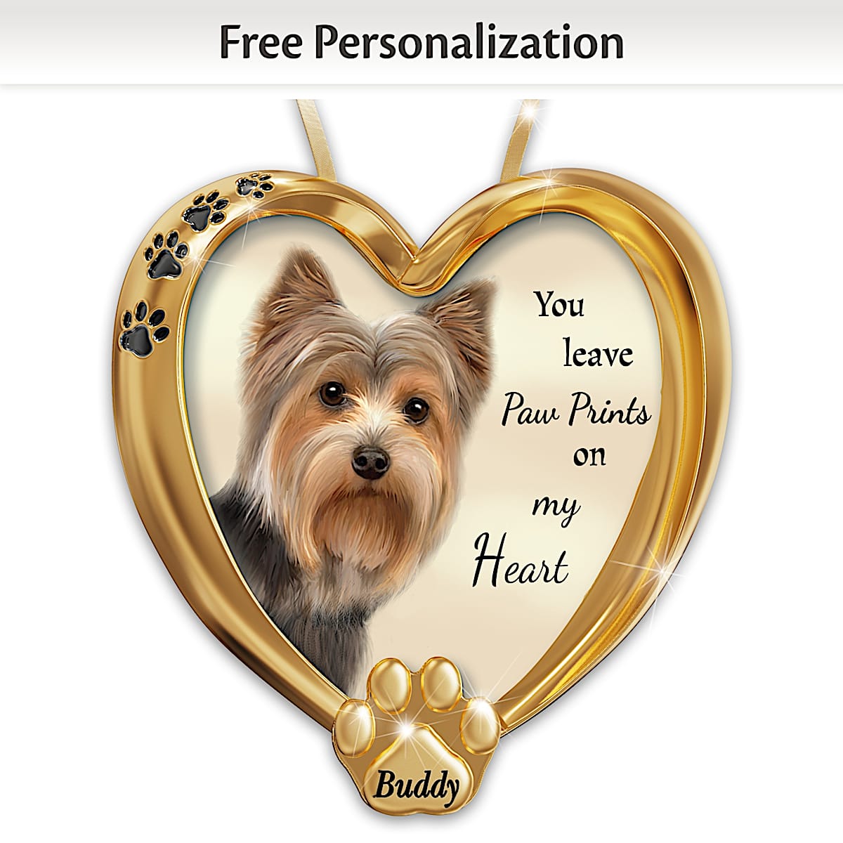 Personalized yorkie store christmas ornaments