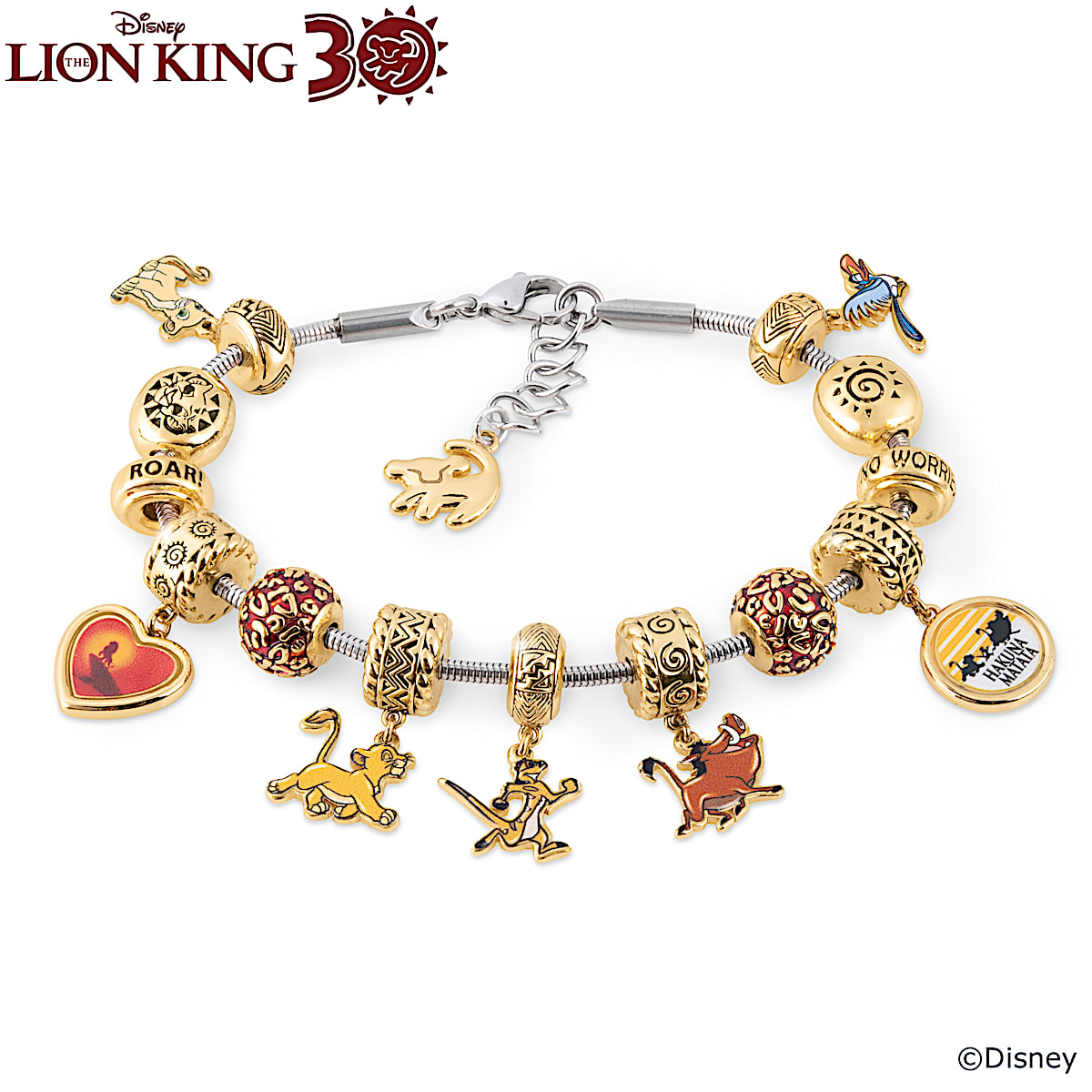 Disney The Lion King Bracelet With 14 Charms And Beads