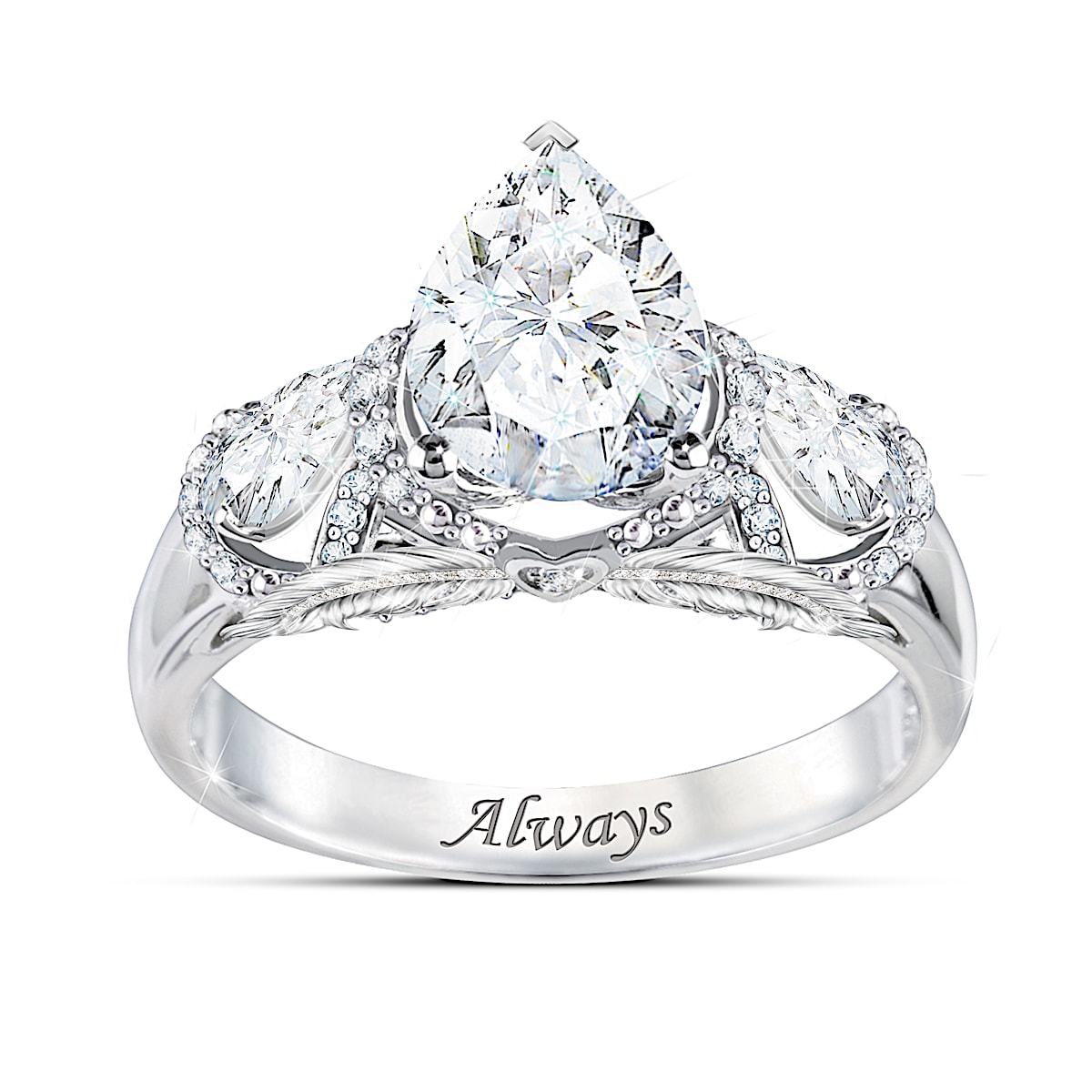 Message From Heaven Sterling Silver Memorial Ring Featuring A Sculpted ...