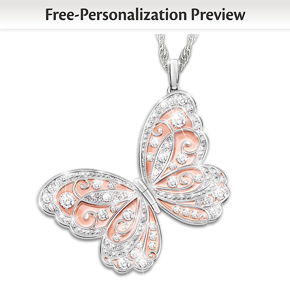 Spread Your Wings Fly Personalized Granddaughter 18K Rose Gold