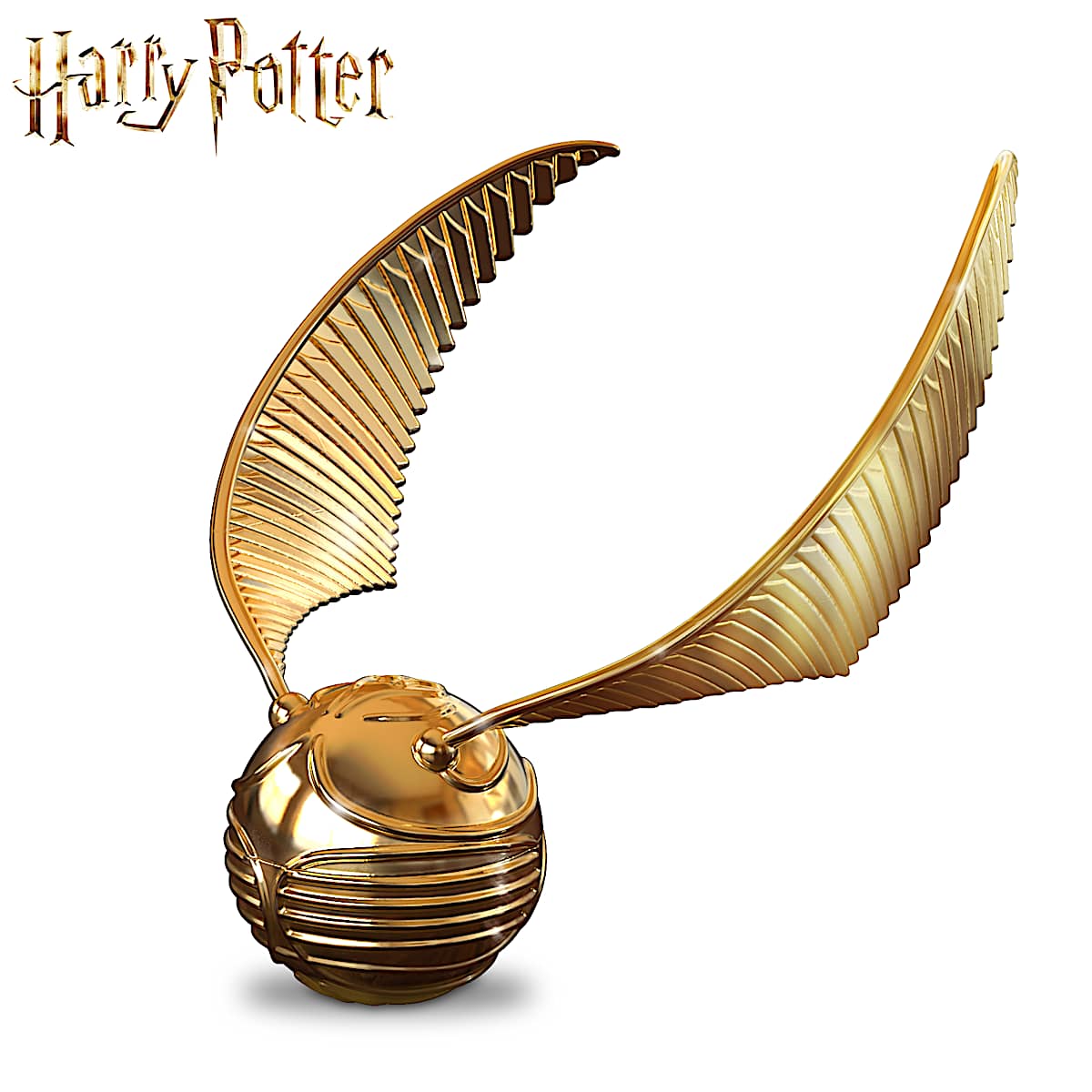 HARRY POTTER Golden Snitch CastMetal Music Box Featuring A Recreation Of Marvolo Gaunts Ring Inside