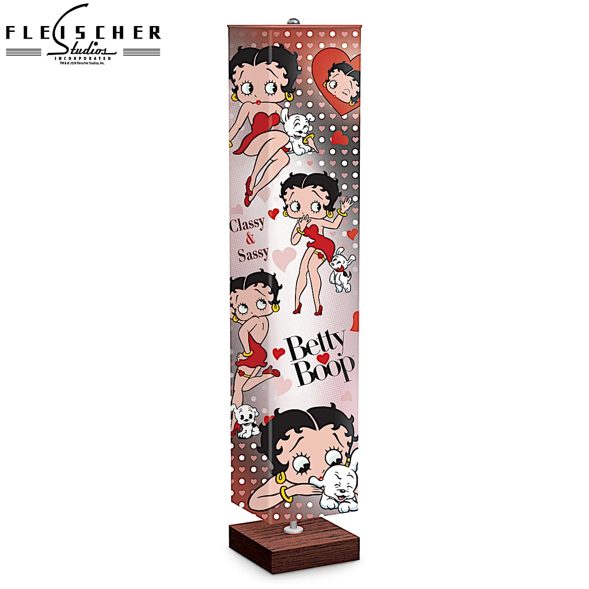 Betty Boop Floor Lamp With Art On 4-Sided Fabric Shade