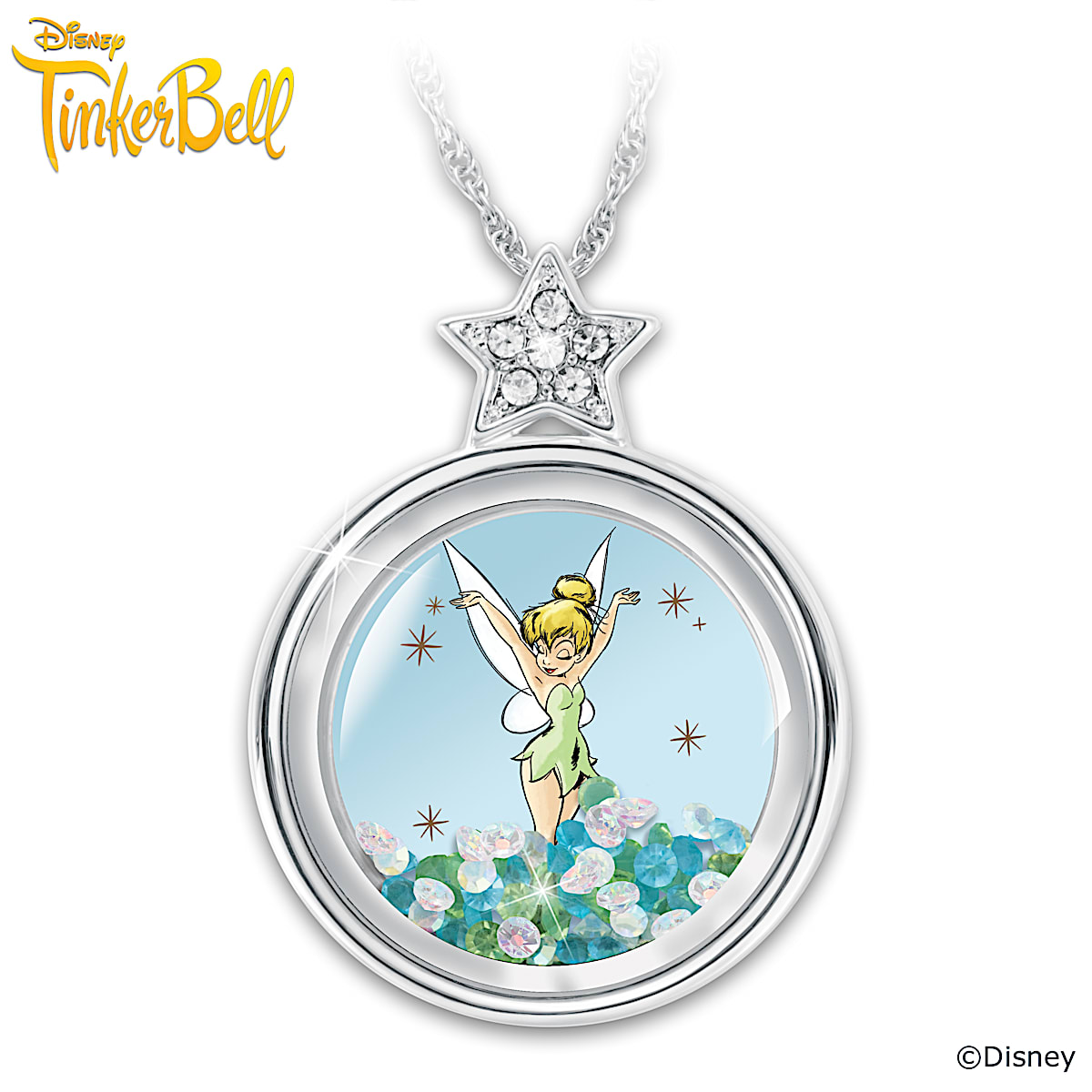 Floating crystal pendant necklace best sale