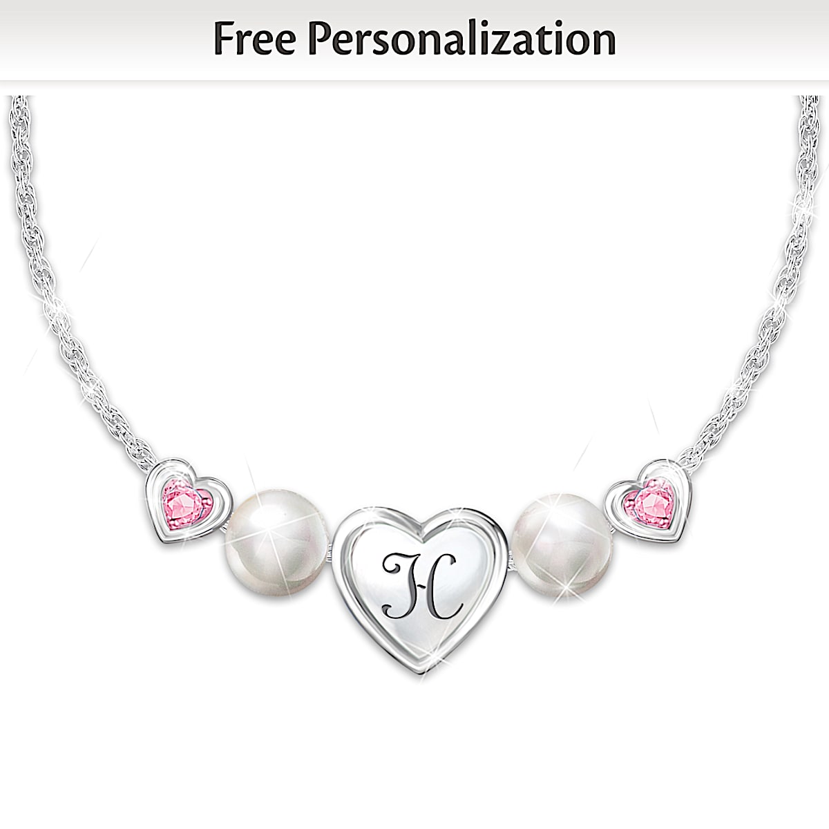 My Special Treasure Personalized Birthstone Necklace With A Heart