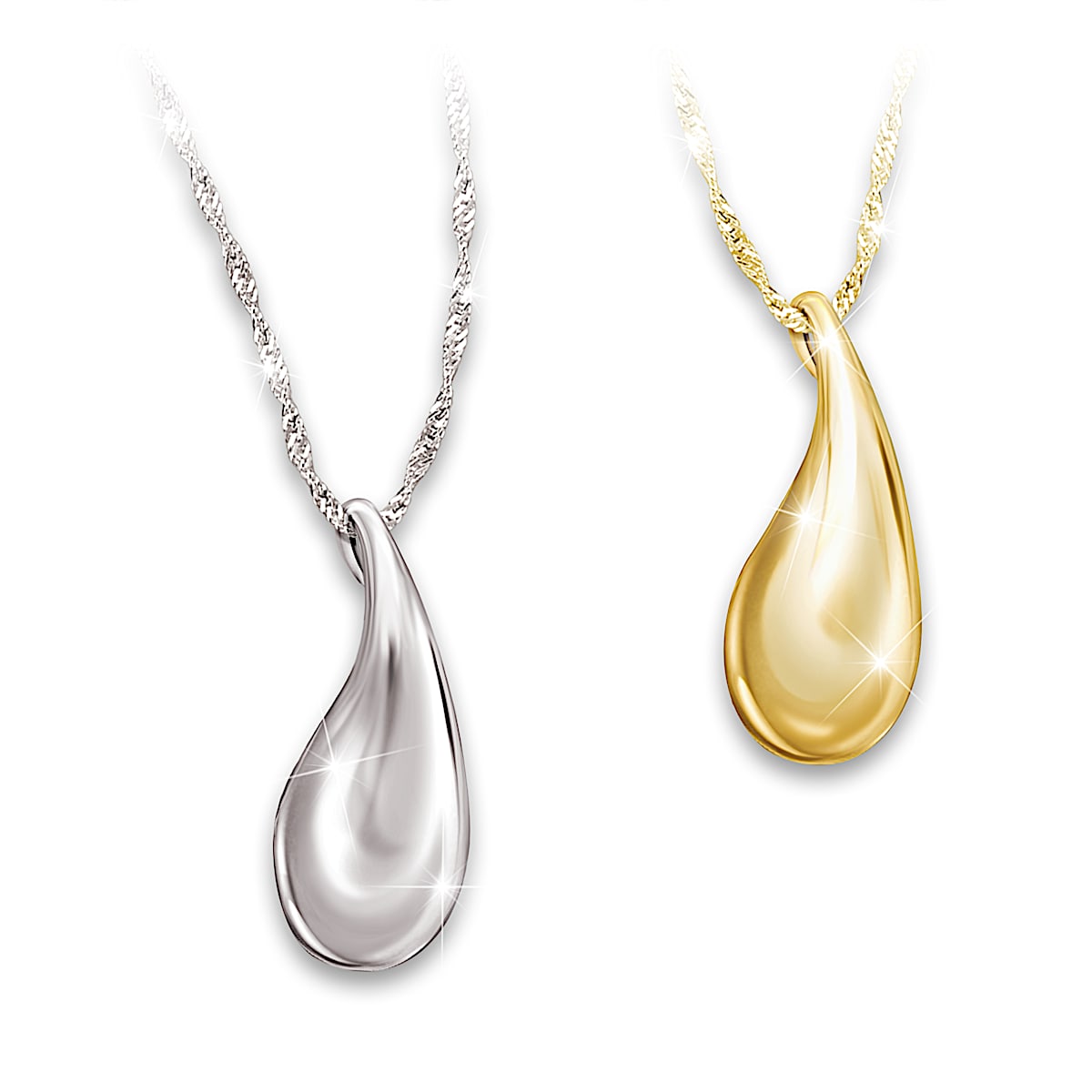 Dewdrops Of Style Pendant Necklace Set Featuring One Sterling Silver ...