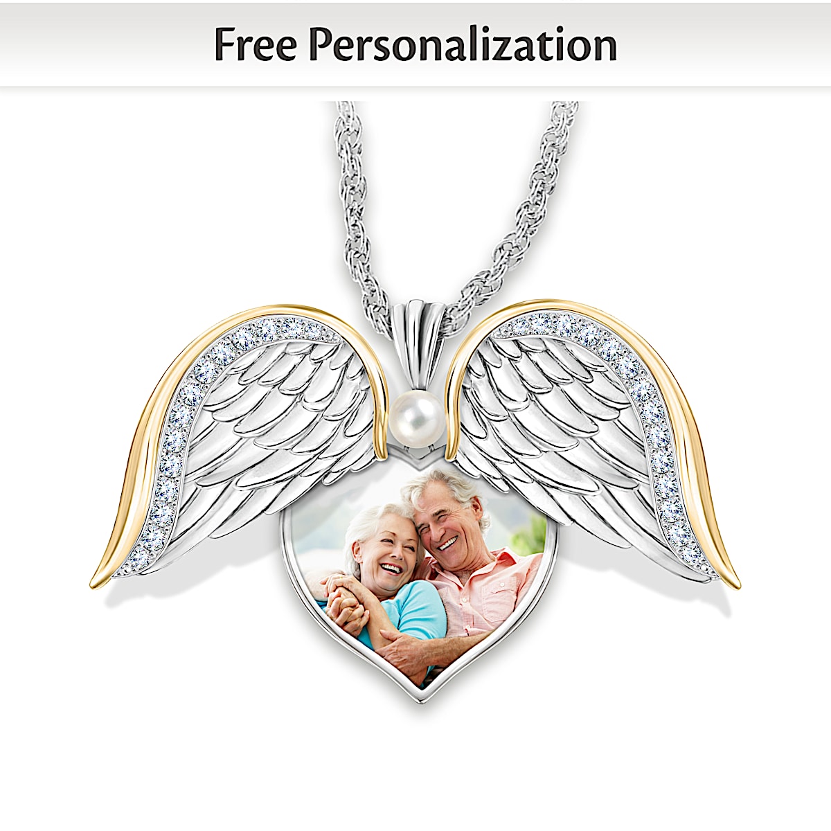 Angel wings heart locket hotsell