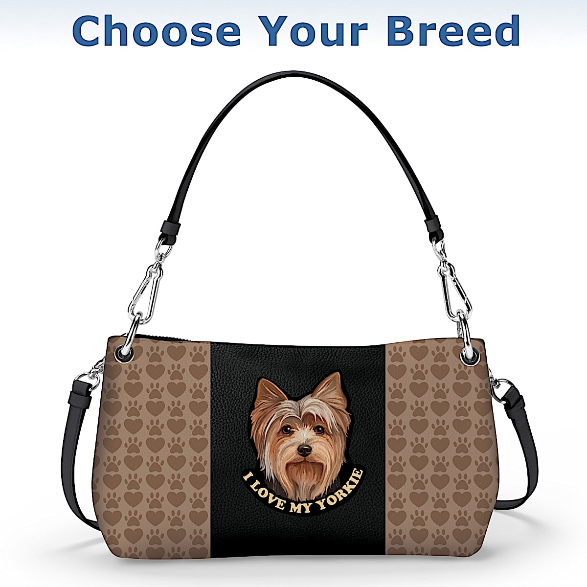 Paw Prints On My Heart Womens Faux Leather Dog Themed Convertible