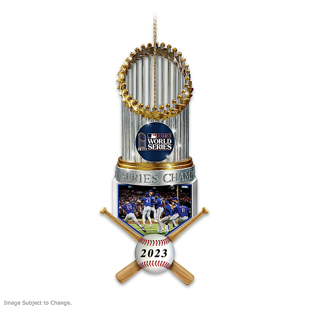 2023 MLB World Series Champions Texas Rangers Trophy Ornament