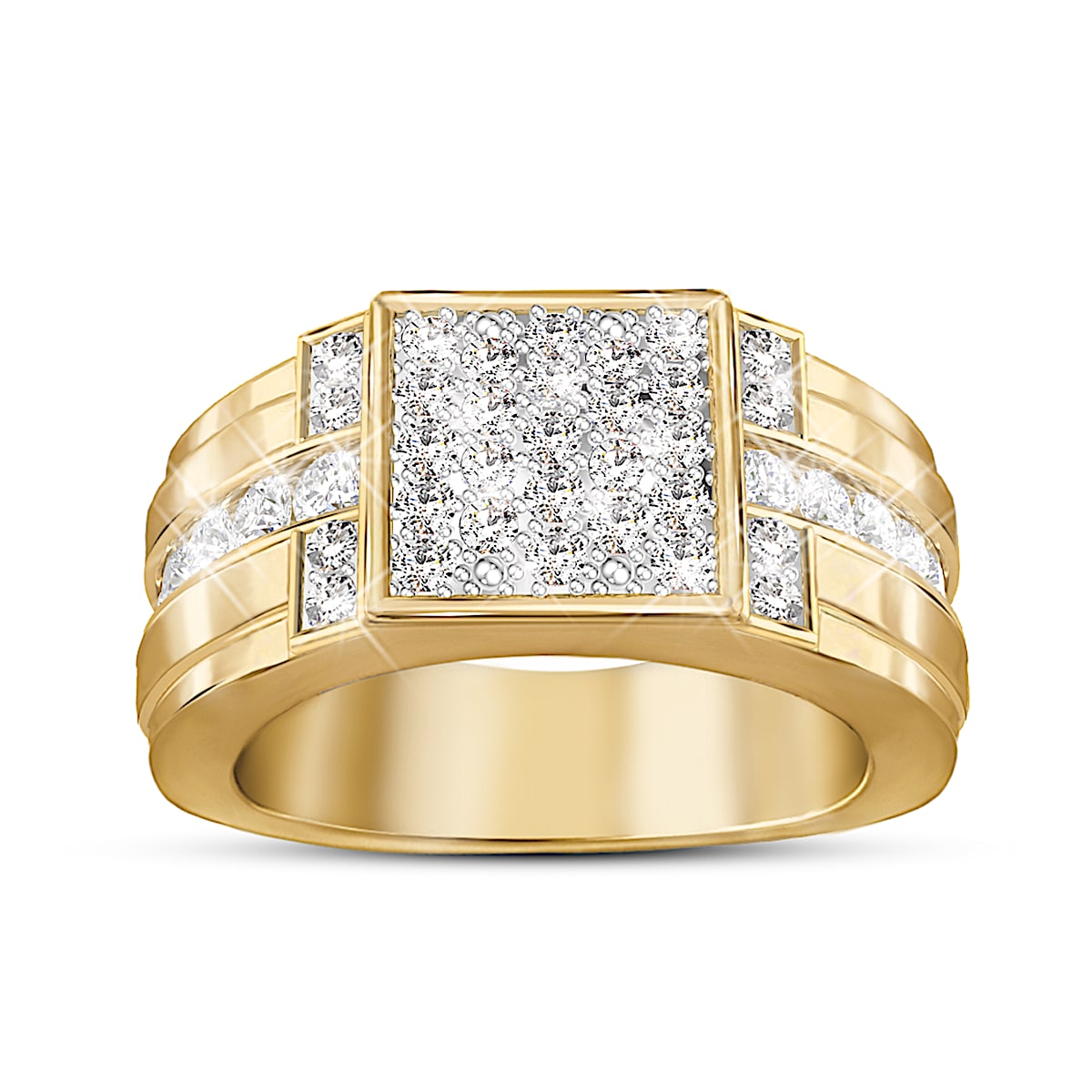 Platinum Round Diamond Men's Wedding Ring 0.45ct 8.1mm 013202