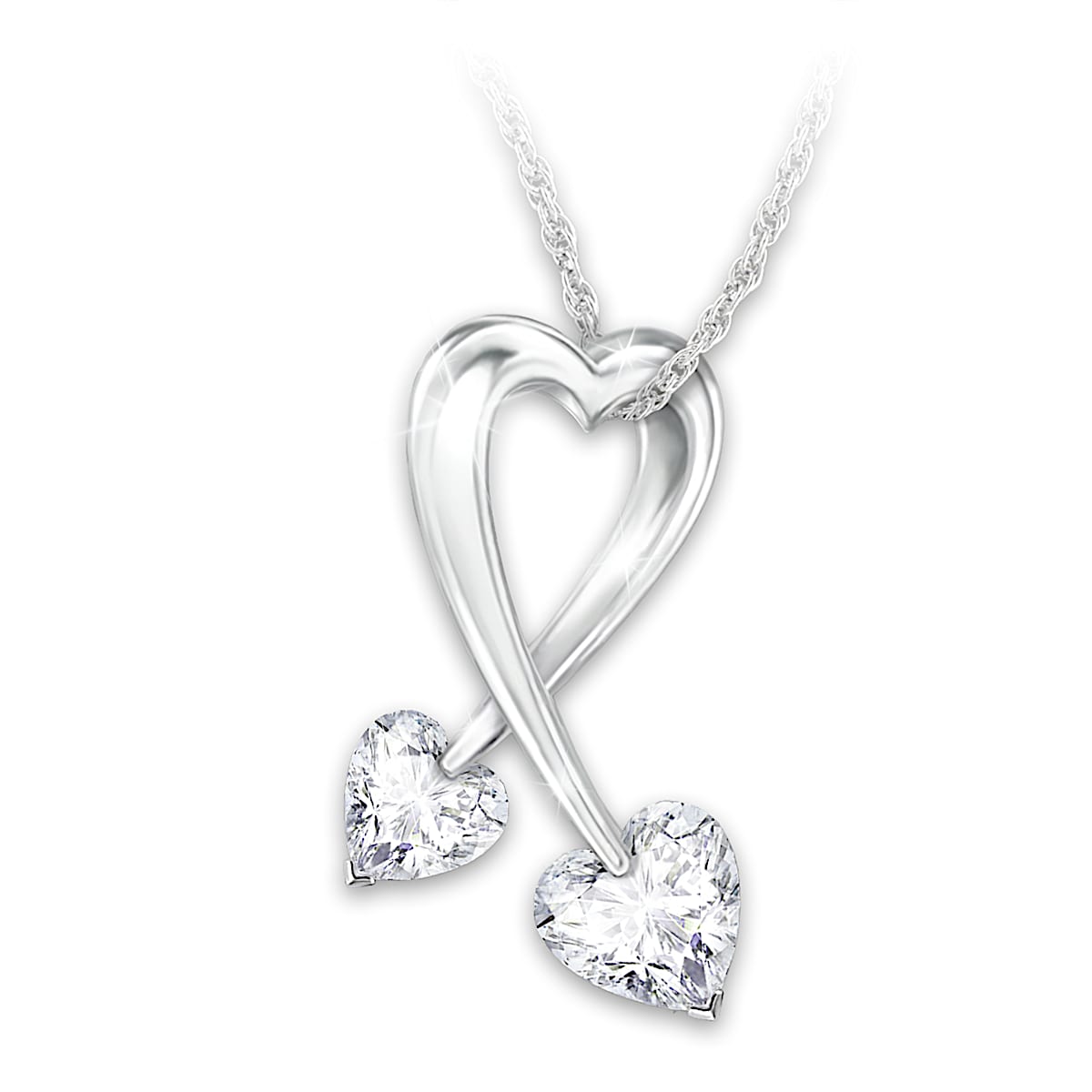Mother Daughter Heart Necklace Set – The Silver Connection