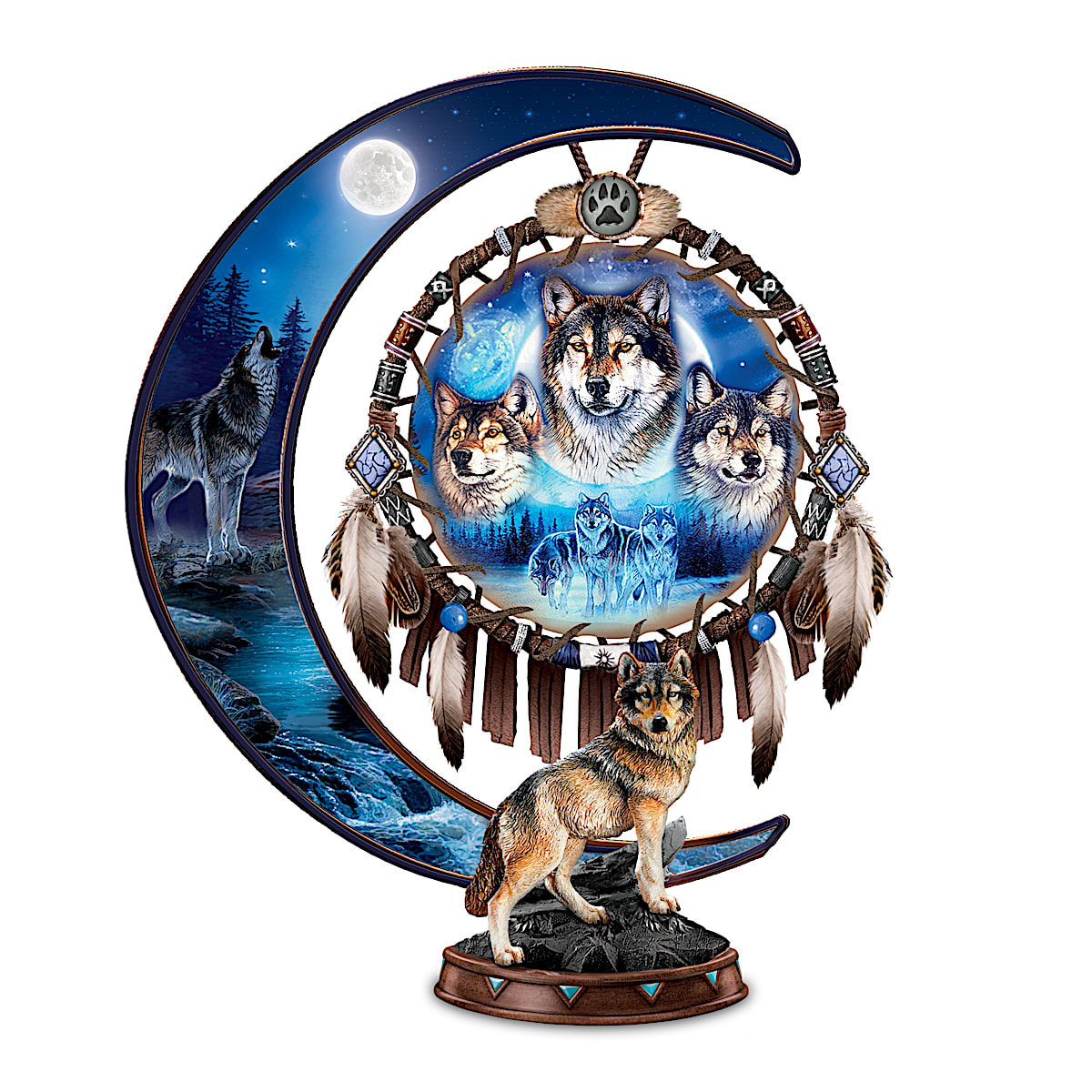 Dreams Of The Spirit Glow-In-The-Dark Crescent Moon Sculpture