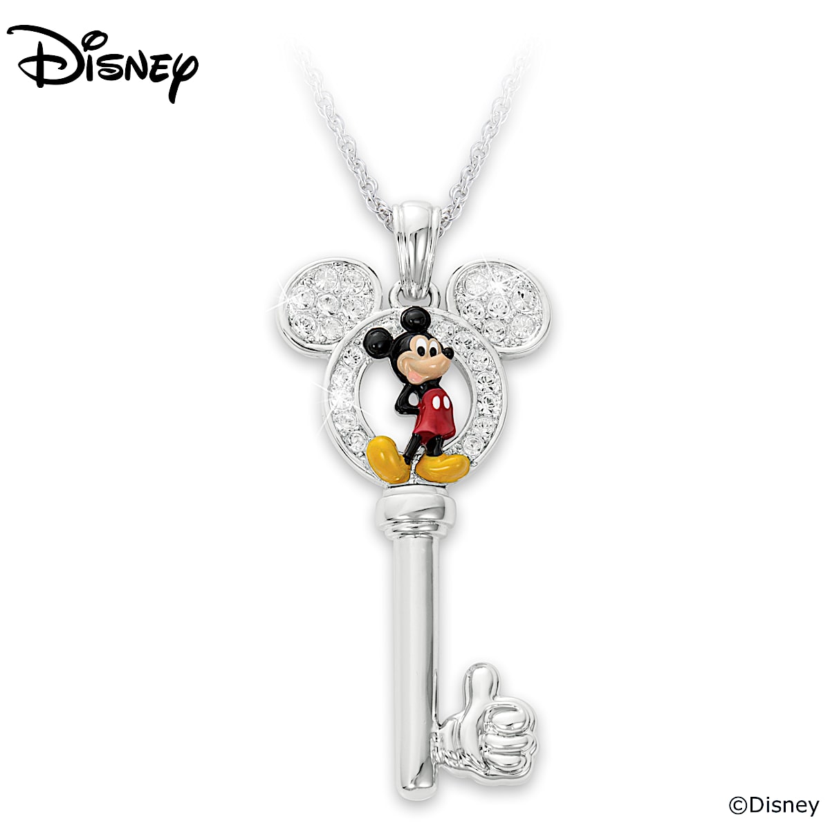 Amazon.com: Disney Women's Jewelry Mickey Mouse 14k Yellow Gold Pendant  Necklace,18