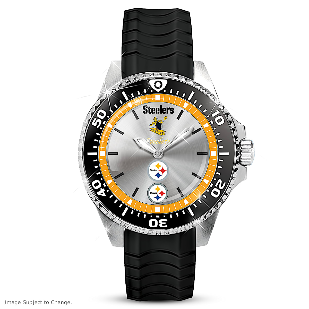 Pittsburgh Steelers Yellow Logo Silicone Apple Watch Band