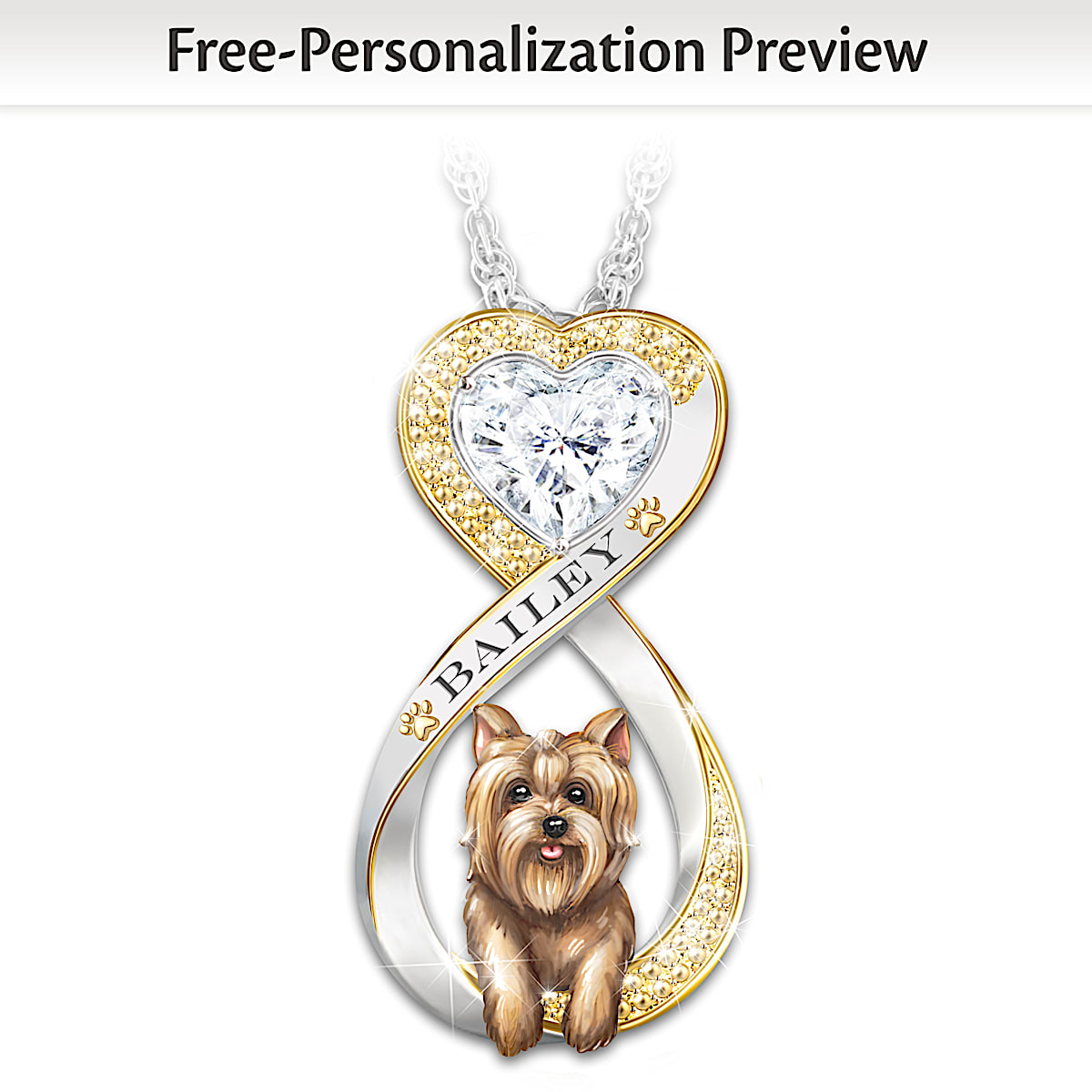 Always In My Heart Womens Personalized Sterling Silver Plated