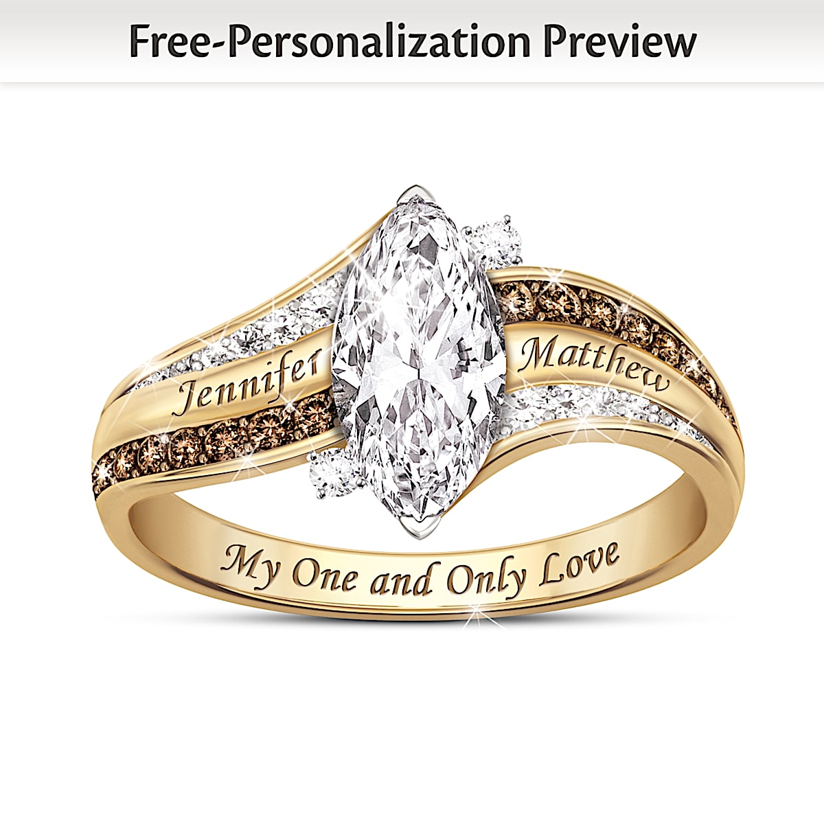 Gold diamond ring 0.520 ct One love | JewelryAndGems.eu