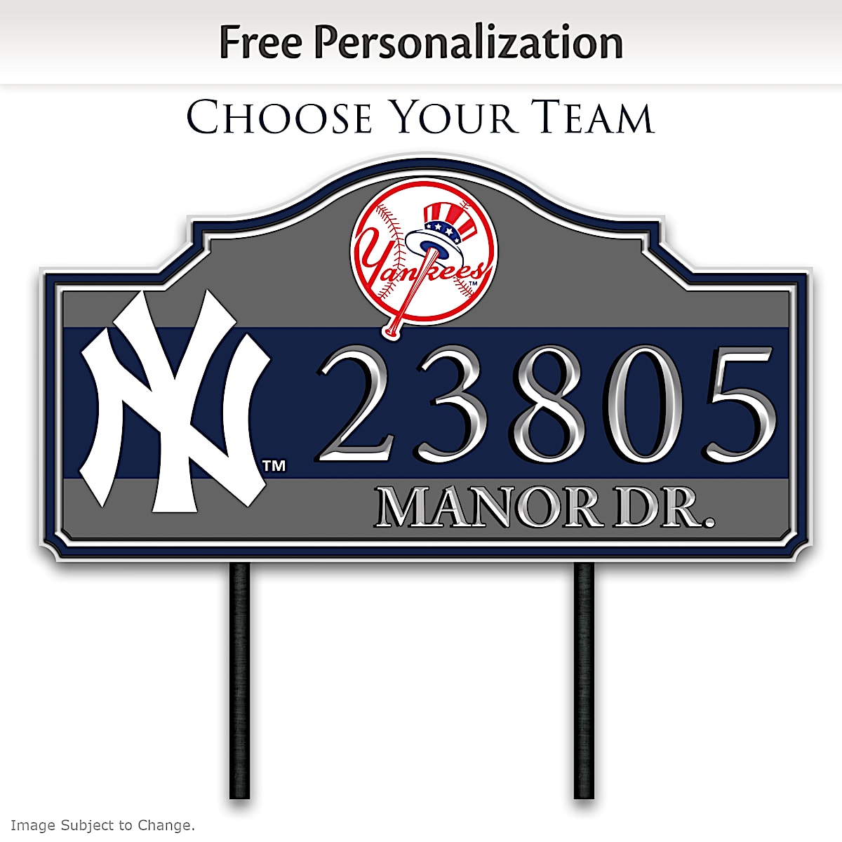 New York Yankees Baseball Logo Metal Sign