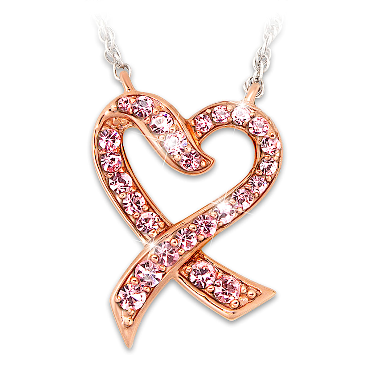 Pink ribbon necklace new arrivals