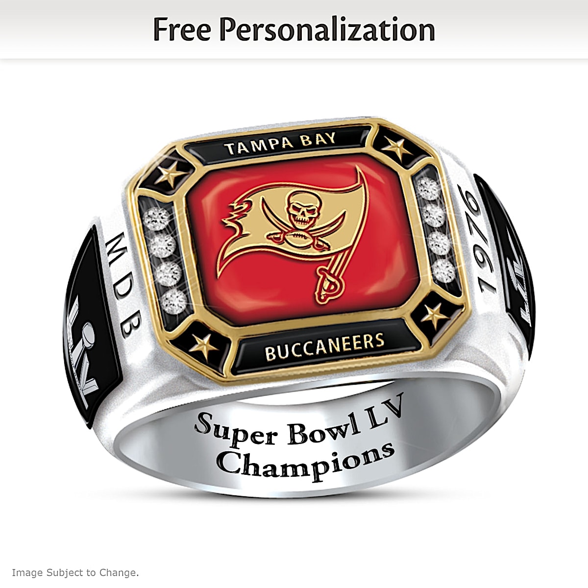 Tampa Bay Buccaneers Super Bowl LV Mens Personalized Commemorative NFL Fan  Ring