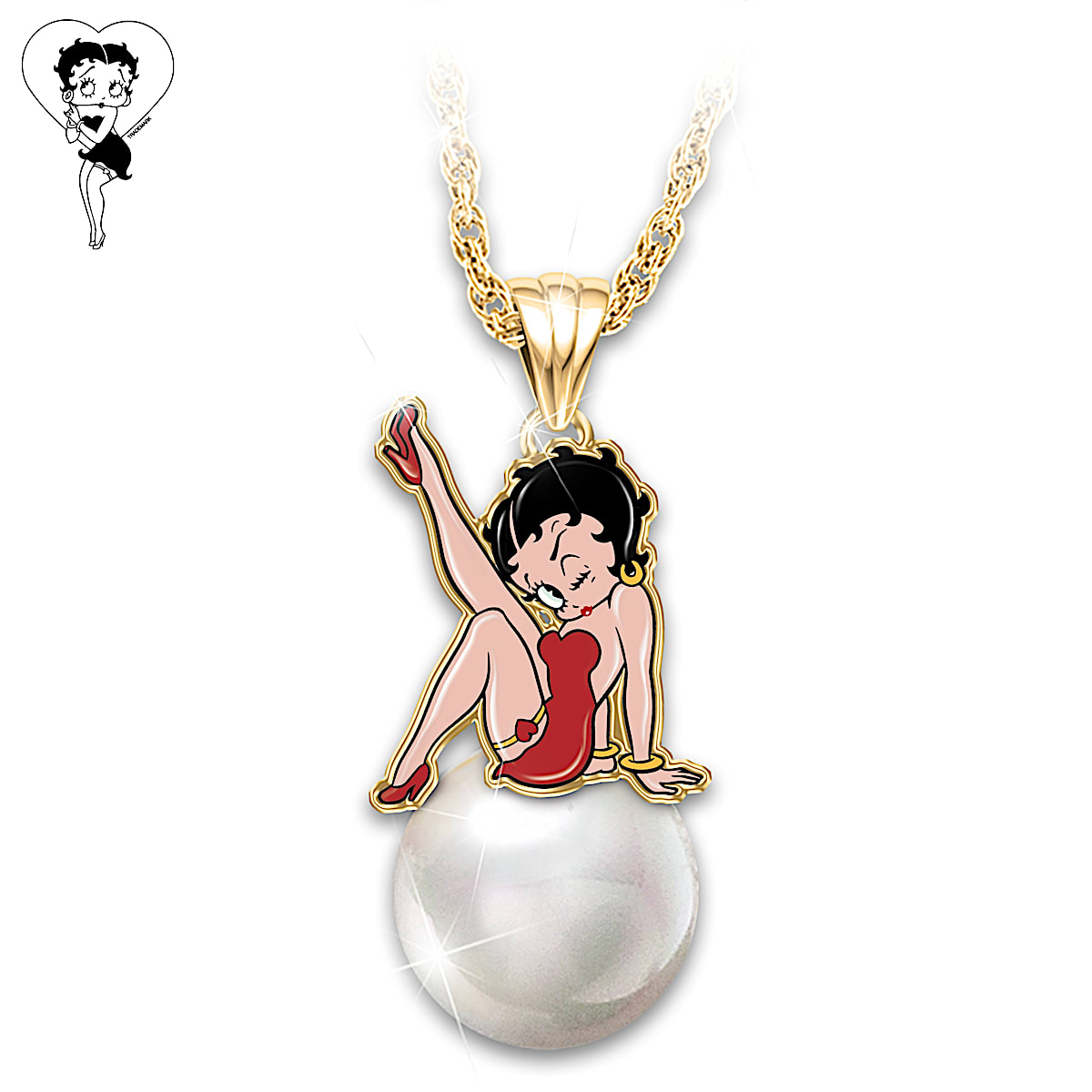 Betty boop gold necklace outlet