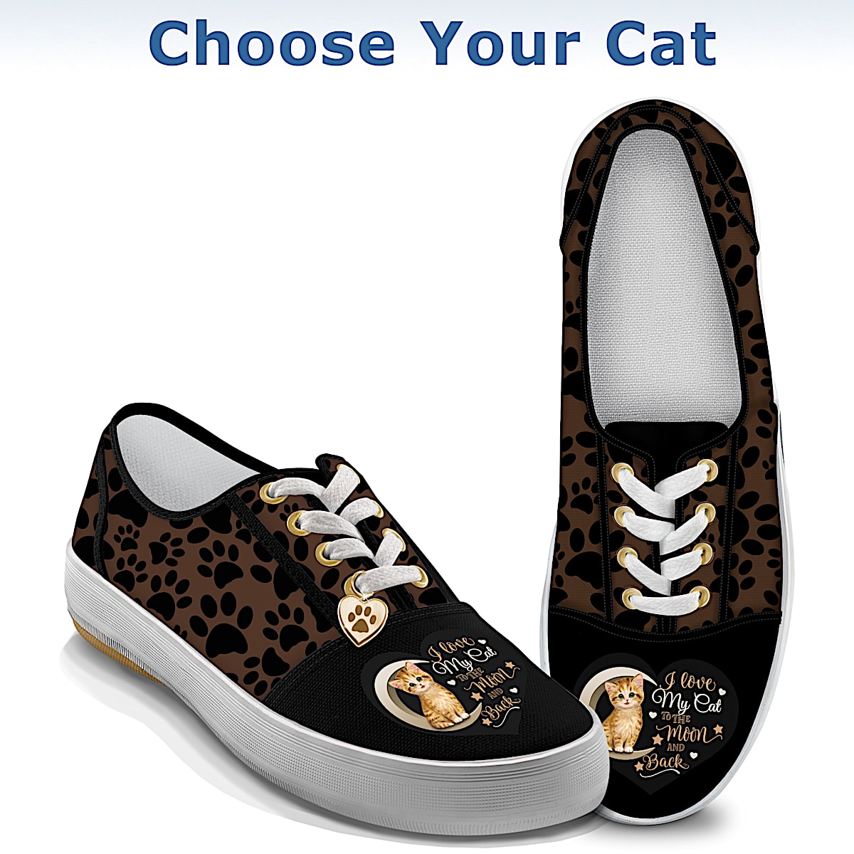 I Love My Cat To The Moon And Back Sneakers Choose Your Cat