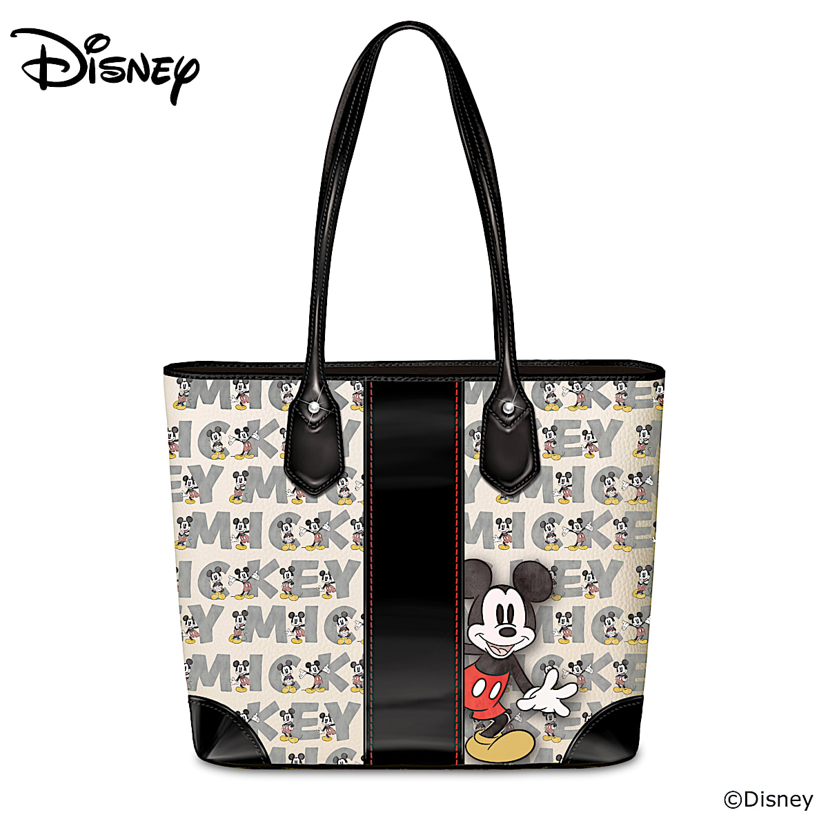 The Bradford Exchange Disney Mickey Mouse Iconic Faux Leather Tote Bag