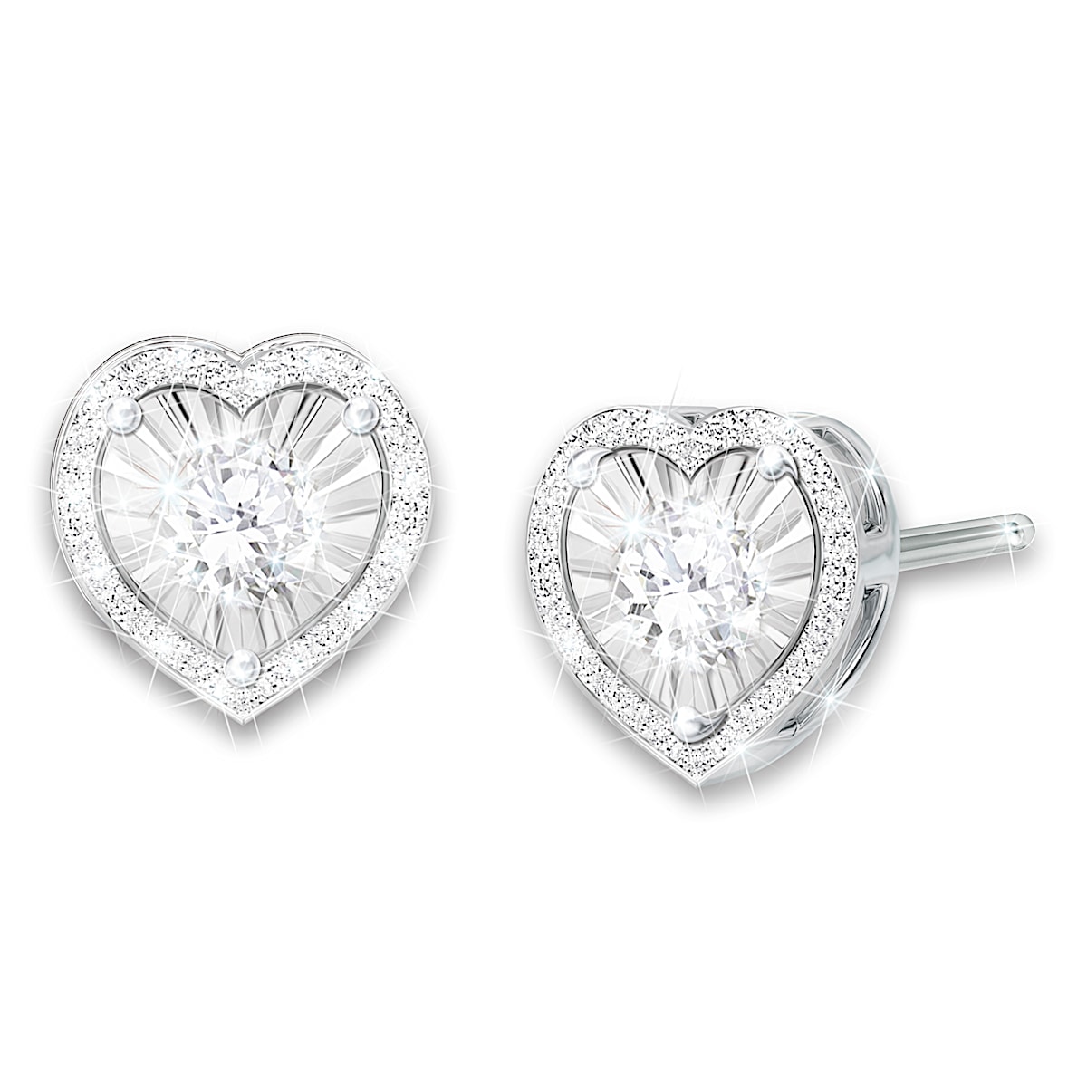 99ctw Pear Rose Cut Diamond Heart Shaped Stud Earrings – Jewels by Grace