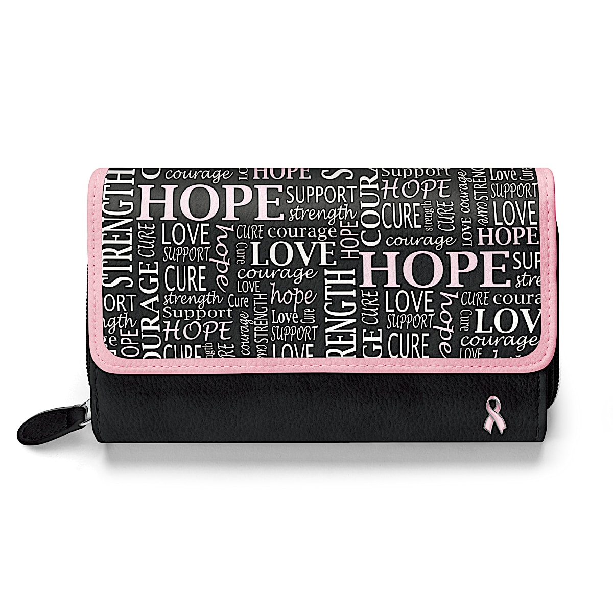 Bradford Exchange Hope For A Cure Trifold Wallet Black 2