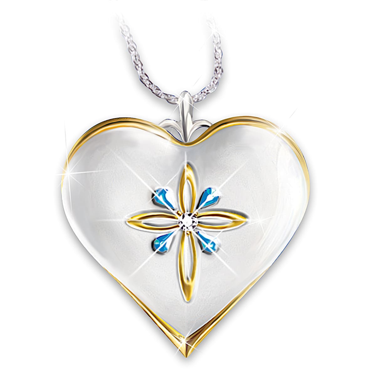 Daughter Platinum Plated Heart Shaped Pendant Adorned With A