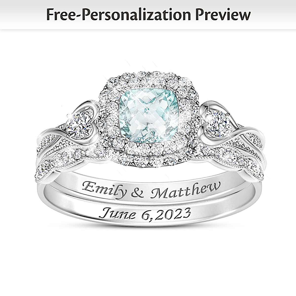 Neil lane aquamarine engagement ring clearance
