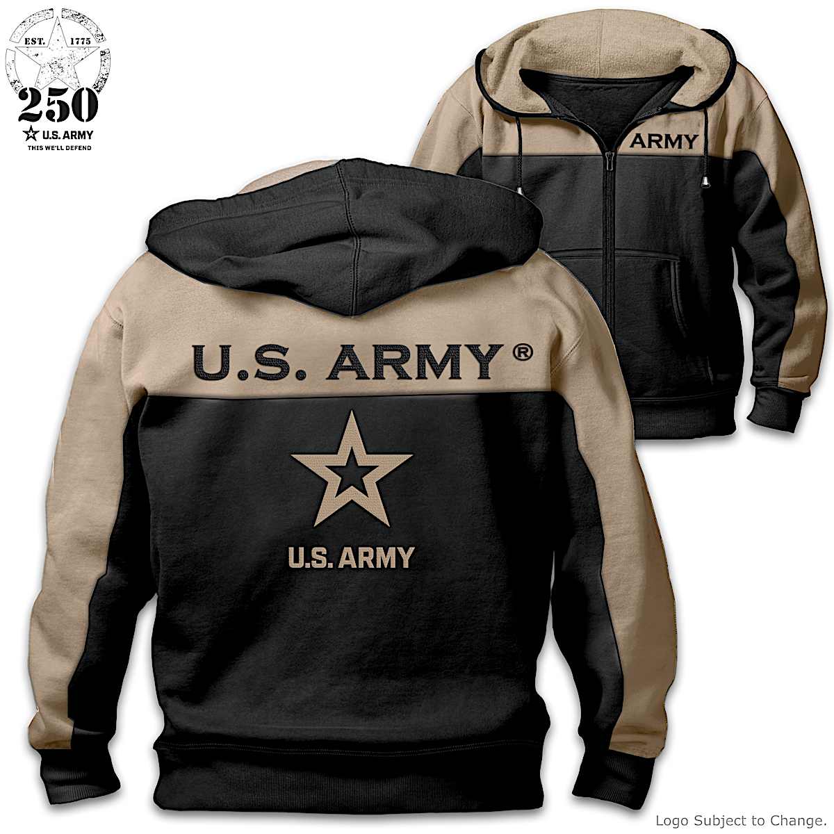 Us army discount zip up hoodie