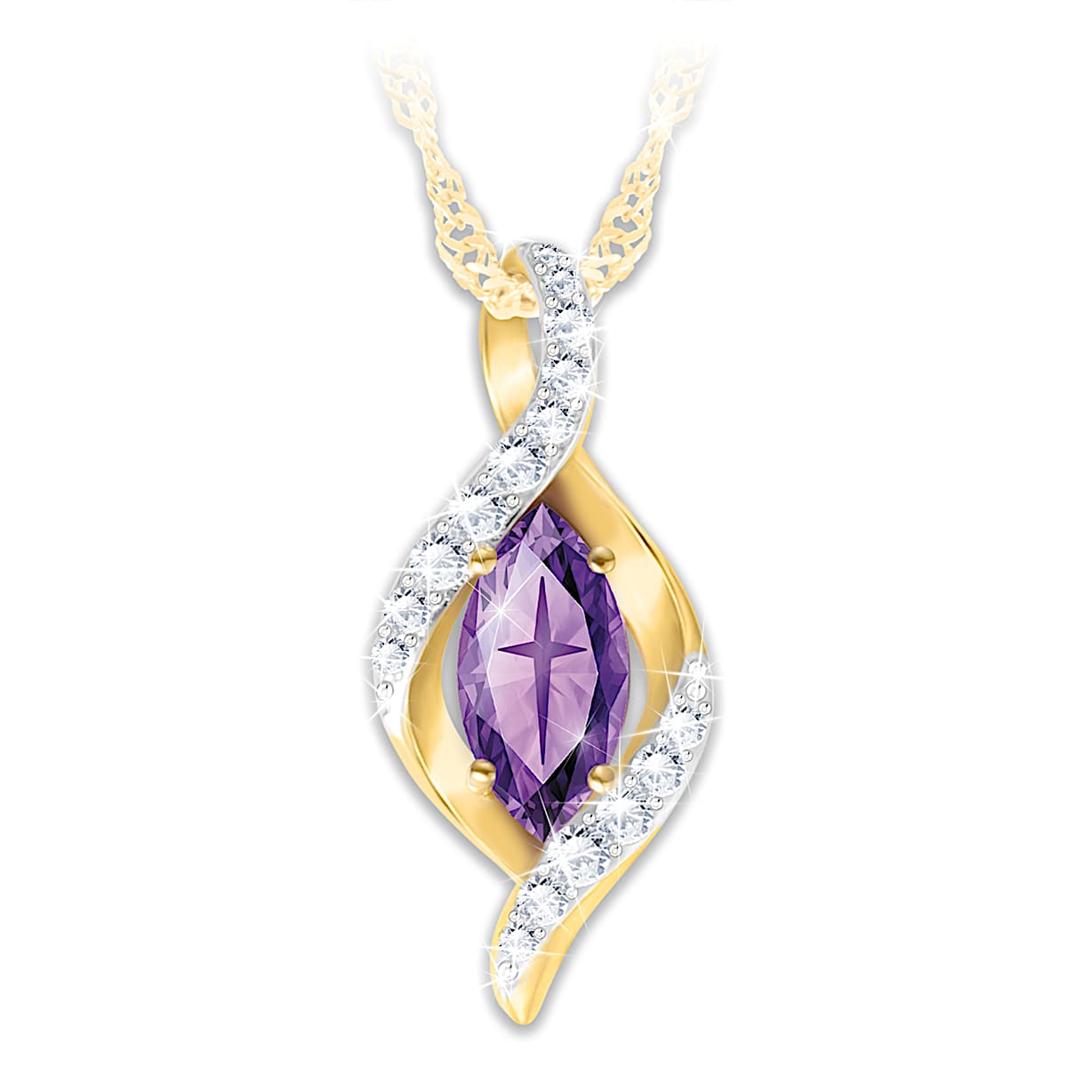 Gold amethyst pendant sale