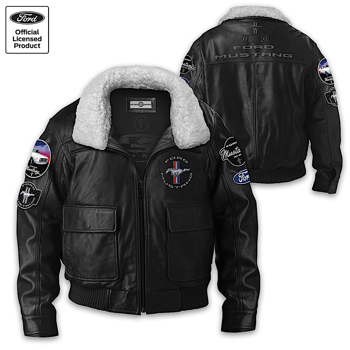 Leather mustang jacket cheap