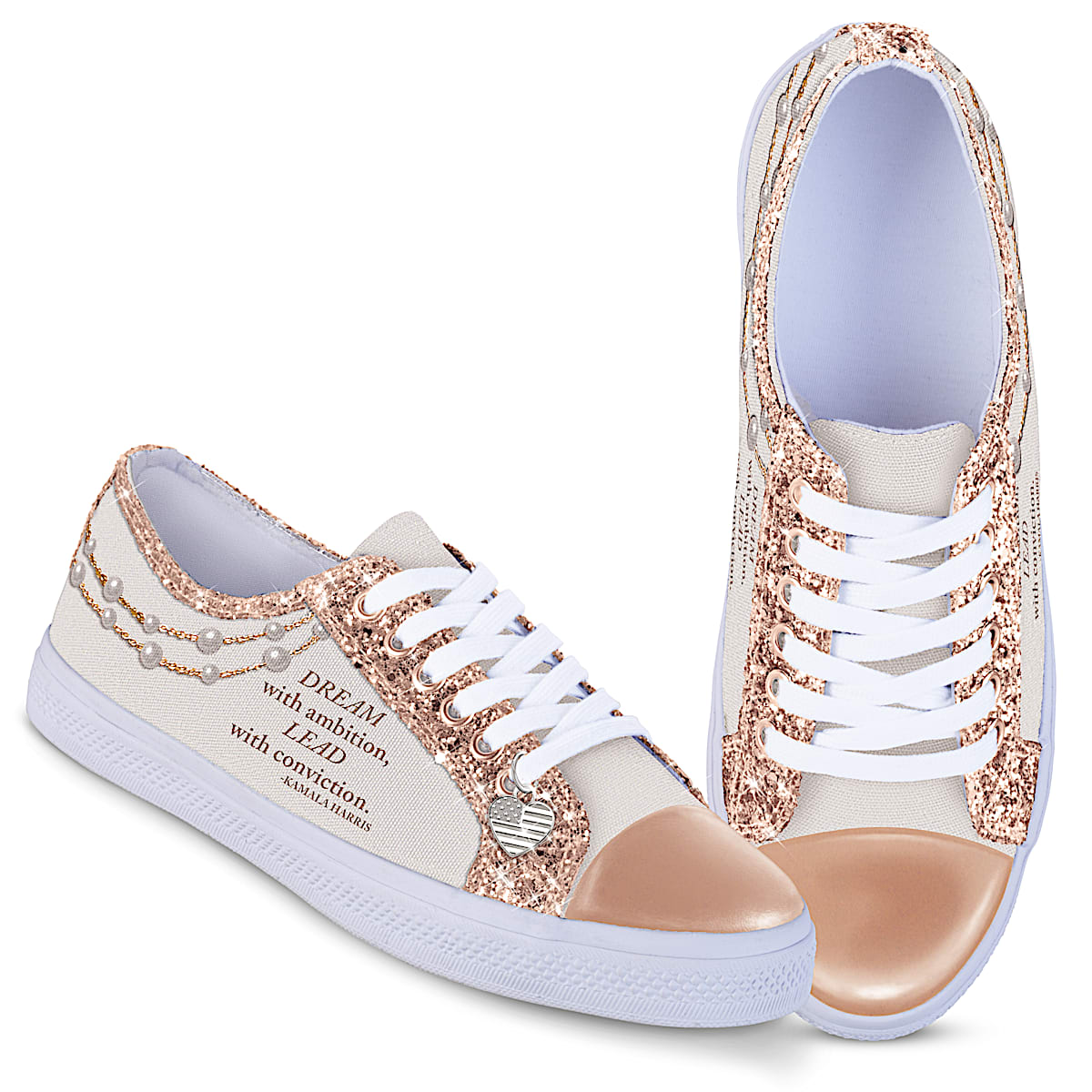 VP Kamala Harris Ever Sparkle Womens Canvas Shoes Featuring A