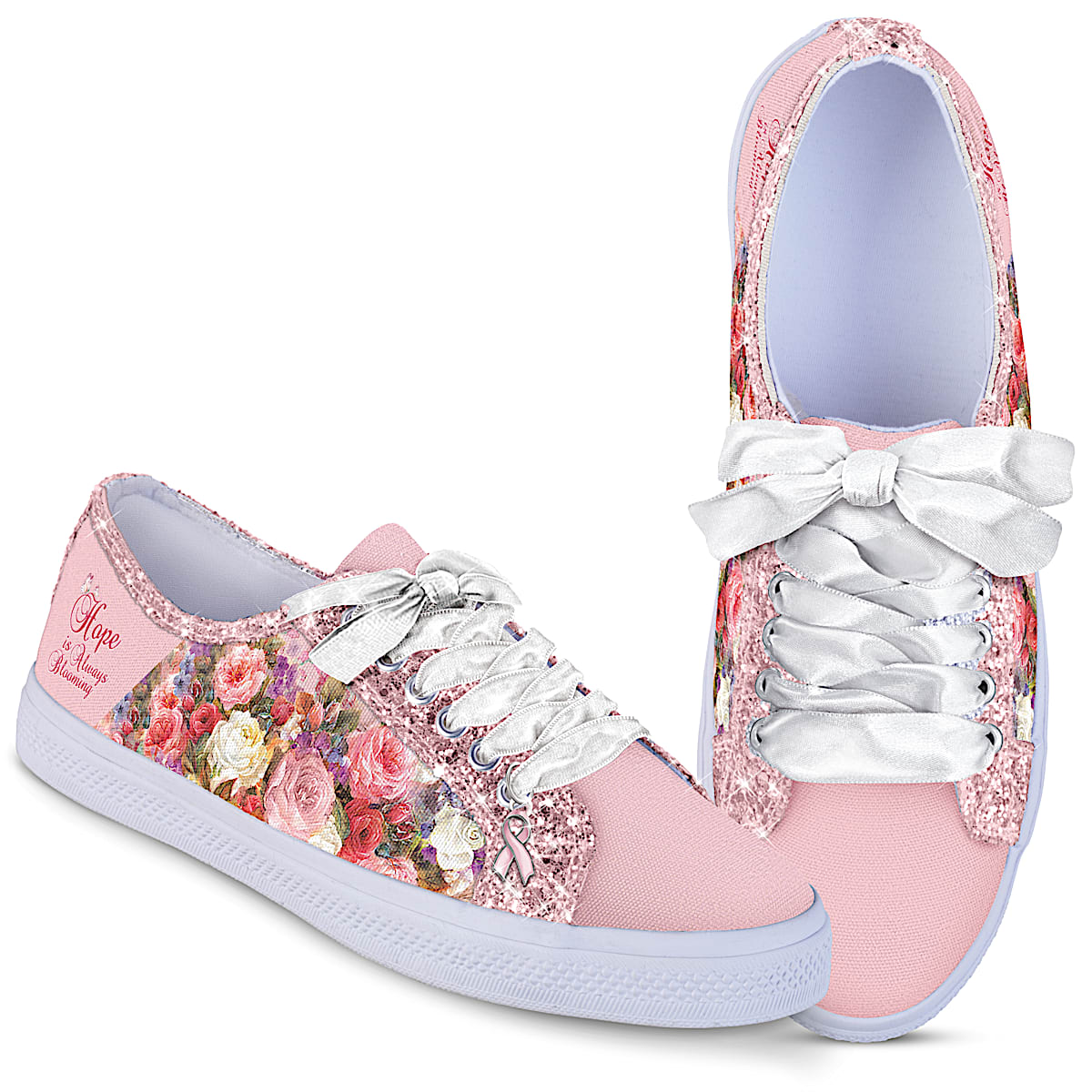 Pink breast cancer awareness sneakers on sale