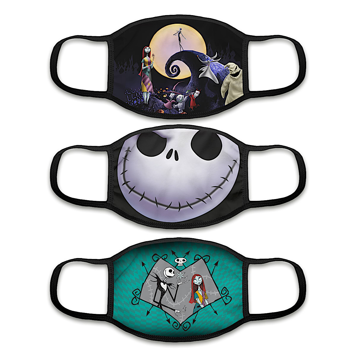 Nightmare Before Christmas Jack All Over Faces 4-Piece Reusable