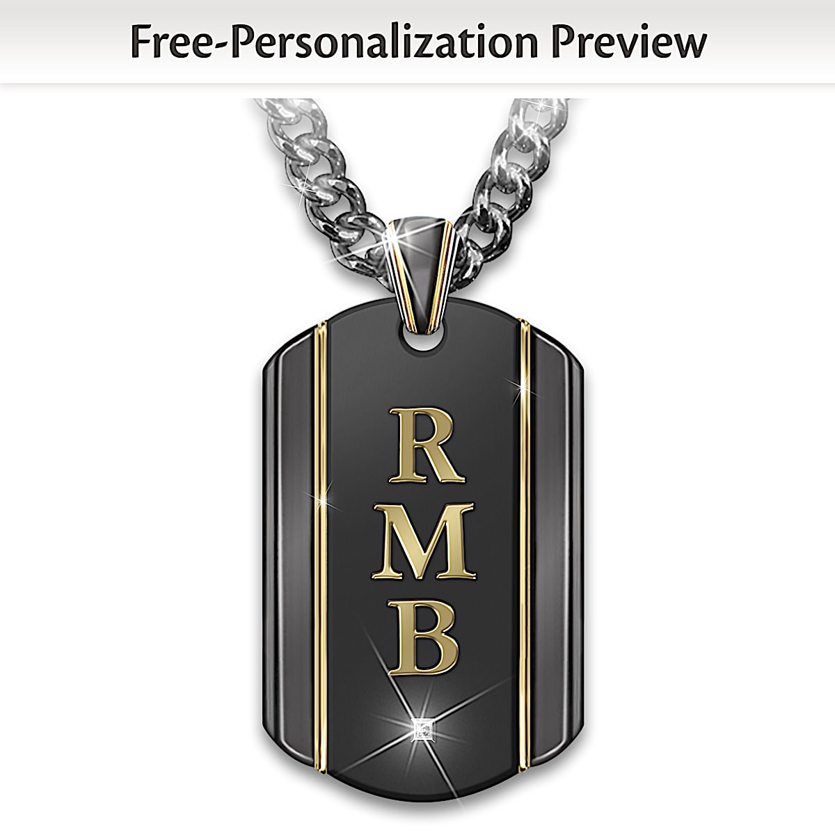 24K Gold Plated Bold Font Monogram Triple Initial Personalized Bracelet