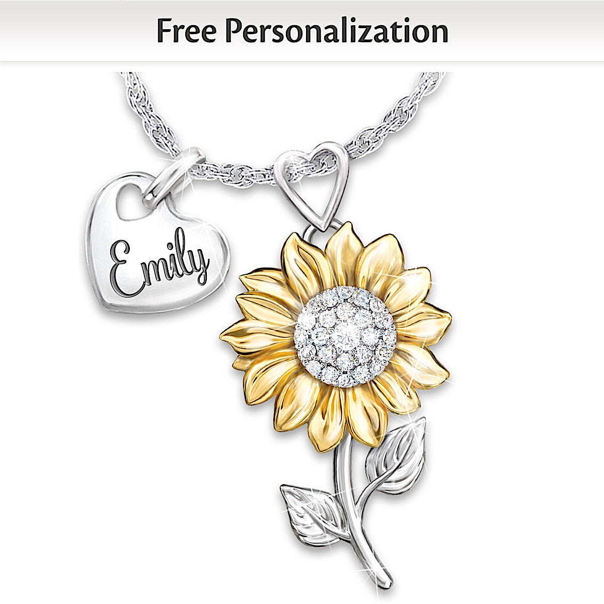 Custom sunflower necklace deals