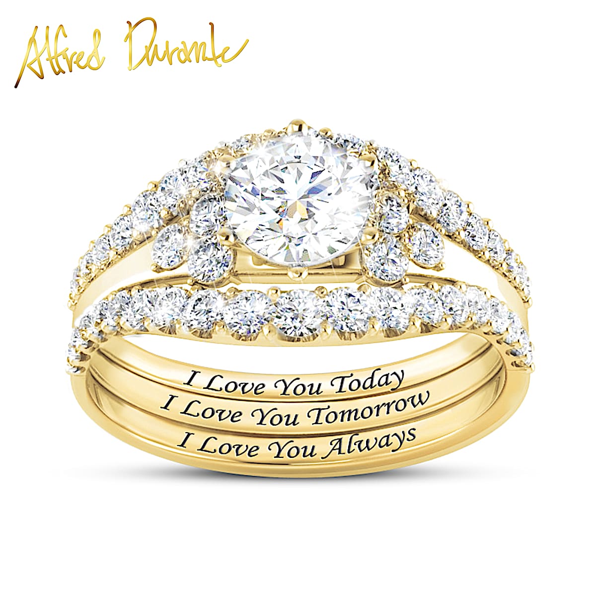 Alfred Durante "I Love You Always" White Topaz Stacking Ring